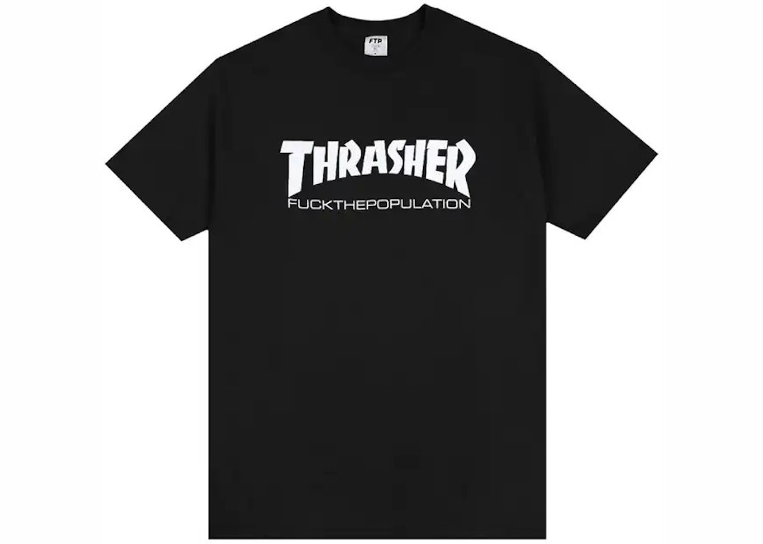 Pre-owned Ftp Thrasher Logo Tee Black