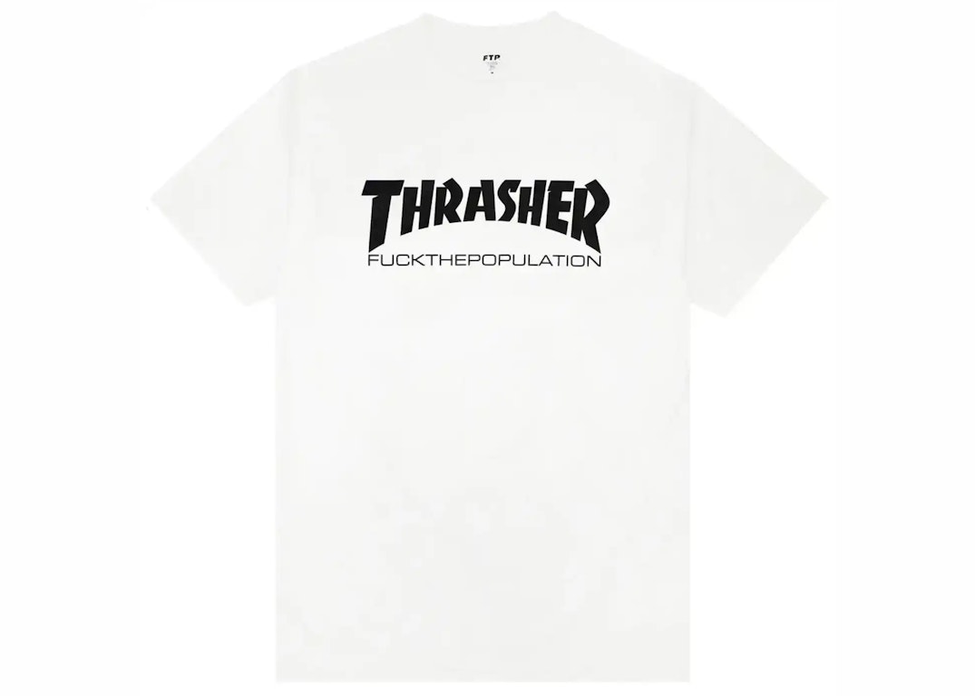 Pre-owned Ftp Thrasher Logo Tee White