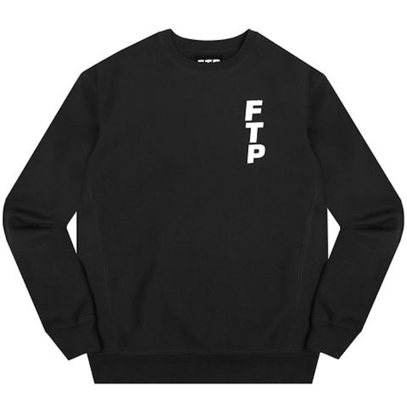 Supreme Vertical Logo Panel Crewneck Black Men's - SS17 - US