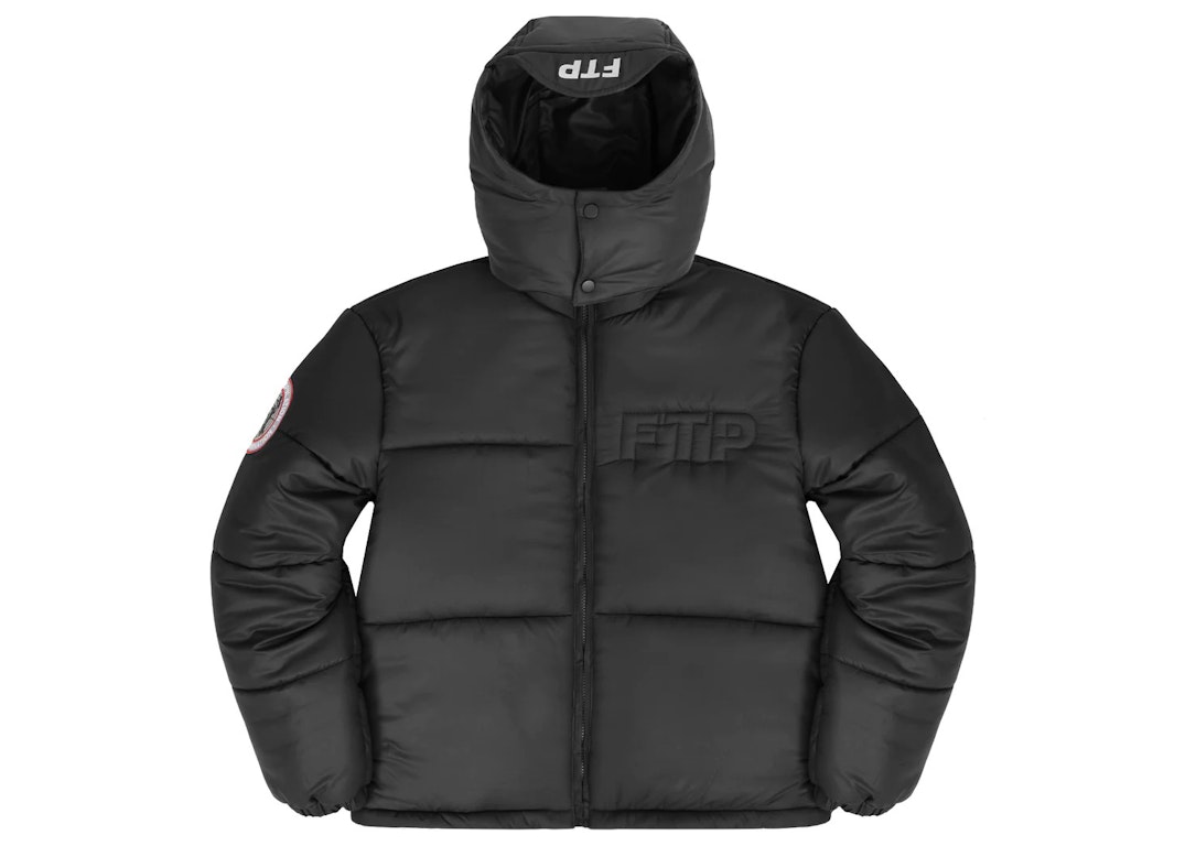 Pre-owned Ftp World Domination Puffer Jacket Black