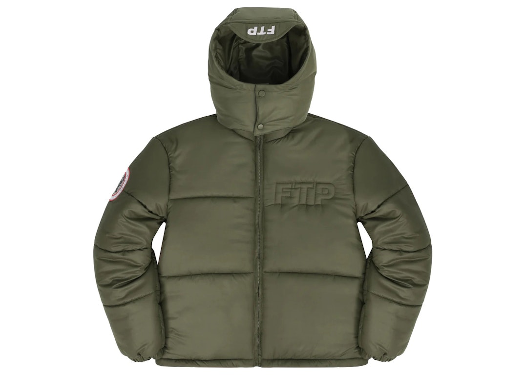 Pre-owned Ftp World Domination Puffer Jacket Olive