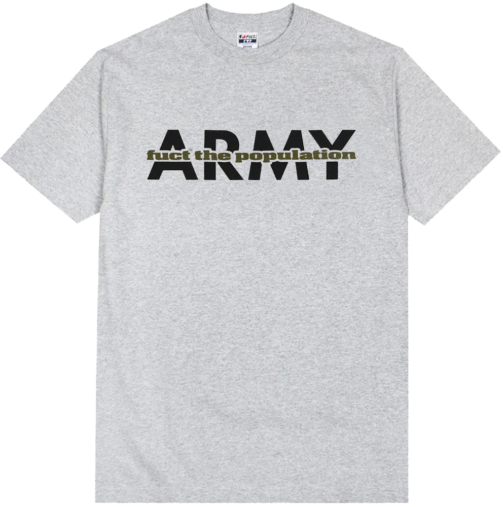 FTP x FUCT Army Tee Heather Grey Men's - SS22 - US