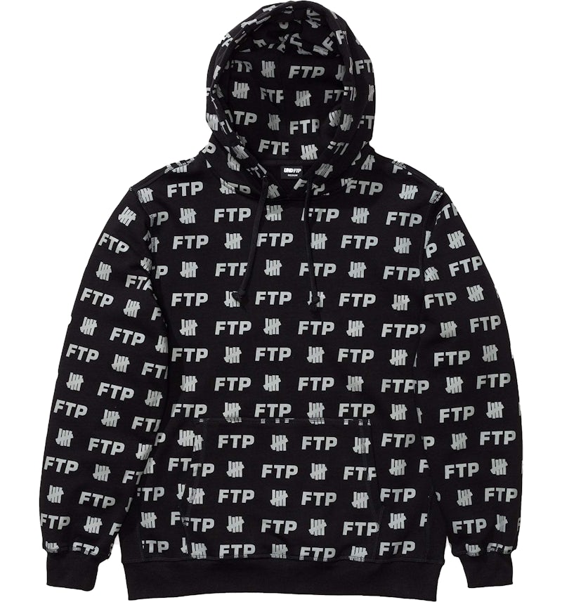 FTP x Undefeated All Over Kapuzenpullover Schwarz Herren FW18 DE