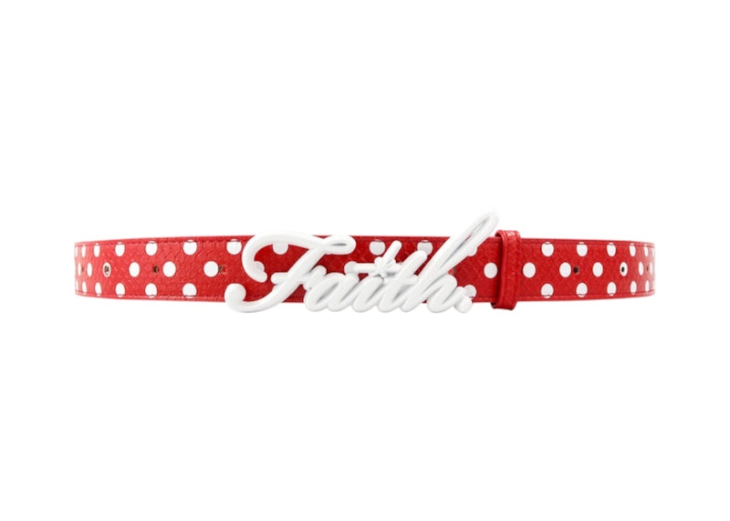 Faith By Luis Polka Dot Faith Belt Red in Faux Leather - US