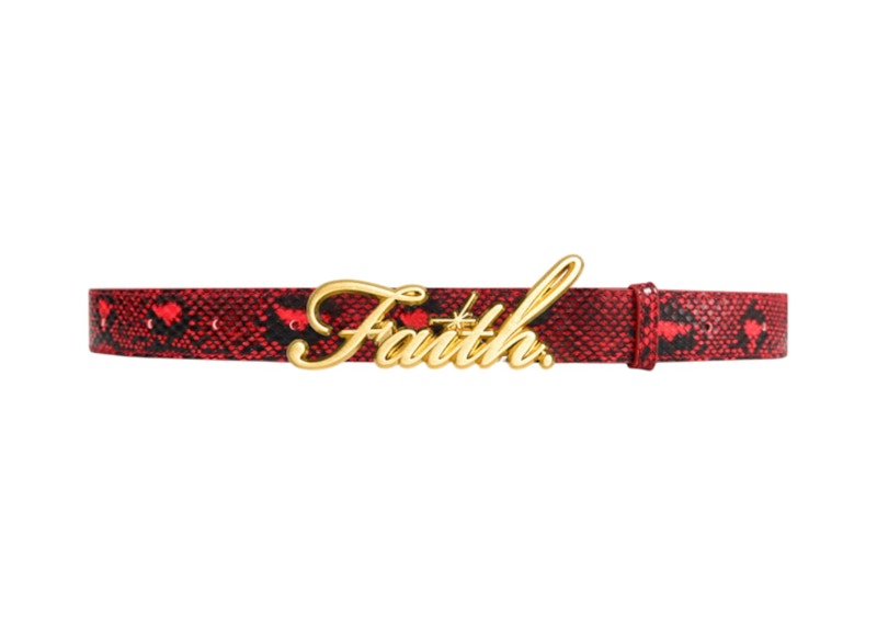 Faith By Luis Red Snakeskin Belt Multicolor in Faux Leather - US