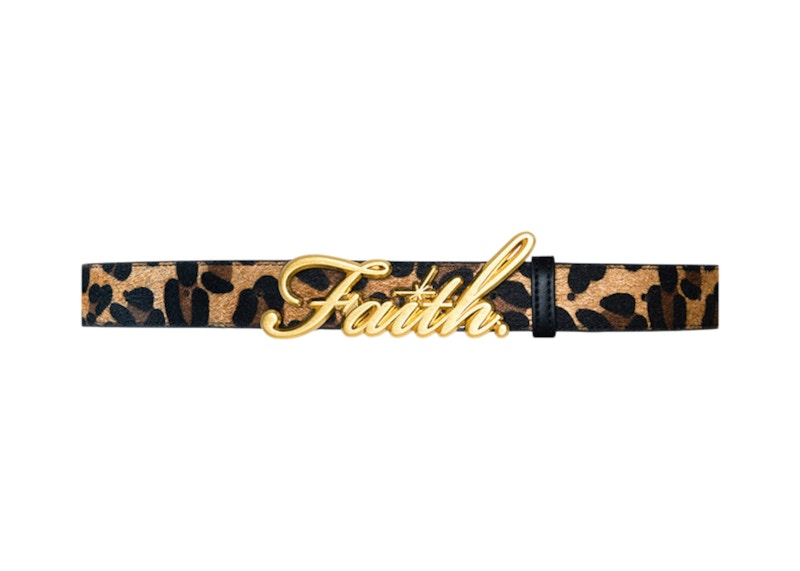 faith by luis ベルト ヒョウ Faith By Luis The Valentino Leopard Gold Faith Belt Multicolor in