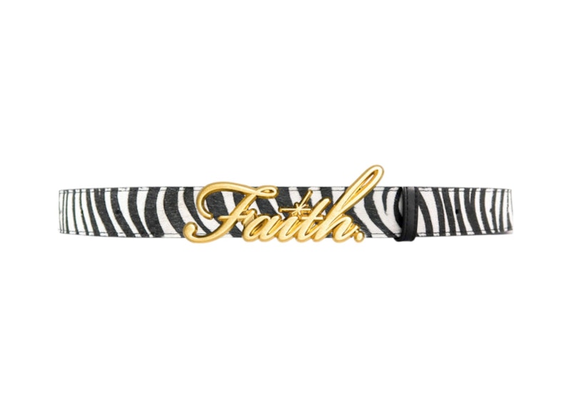Faith By Luis Zebra Gold Faith Belt Multicolor in Faux Leather - TW