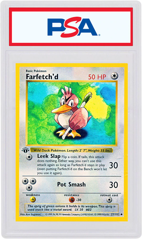 Farfetch'd 1999 Pokemon TCG Base Set 1st Edition #27/102 - 1999 - US