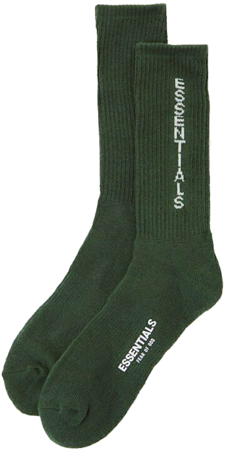 FEAR OF GOD Essentials Graphic Socks Green - FW18