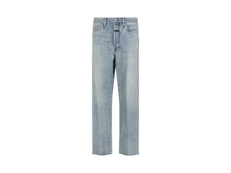 Pre-owned Fear Of God Men's 5 Pocket Relaxed Jeans In Medium Indigo In Purple