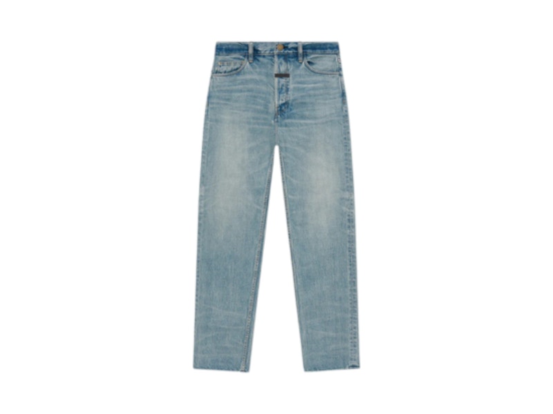 Pre-owned Fear Of God Men's 5 Pocket Straight Leg Jean In Medium Indigo