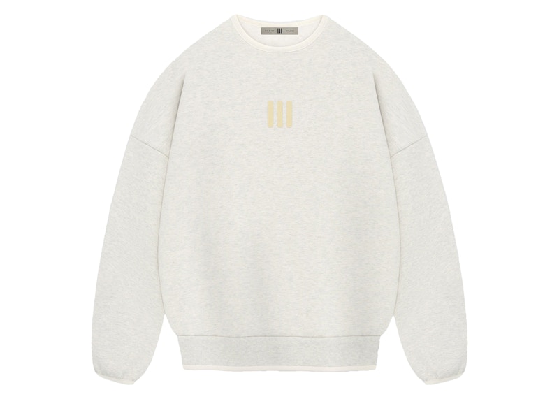 Pre-owned Fear Of God Men's Athletics Heavy Fleece Crewneck Sweatshirt In Oatmeal Heather In Brown