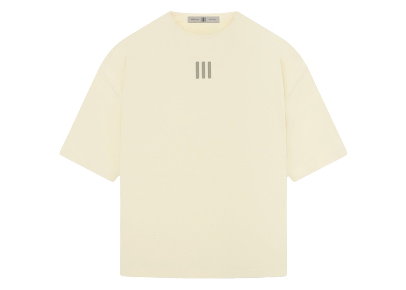 Pre-owned Fear Of God Men's Athletics Performance Jersey Tee Shirt In Pale Yellow