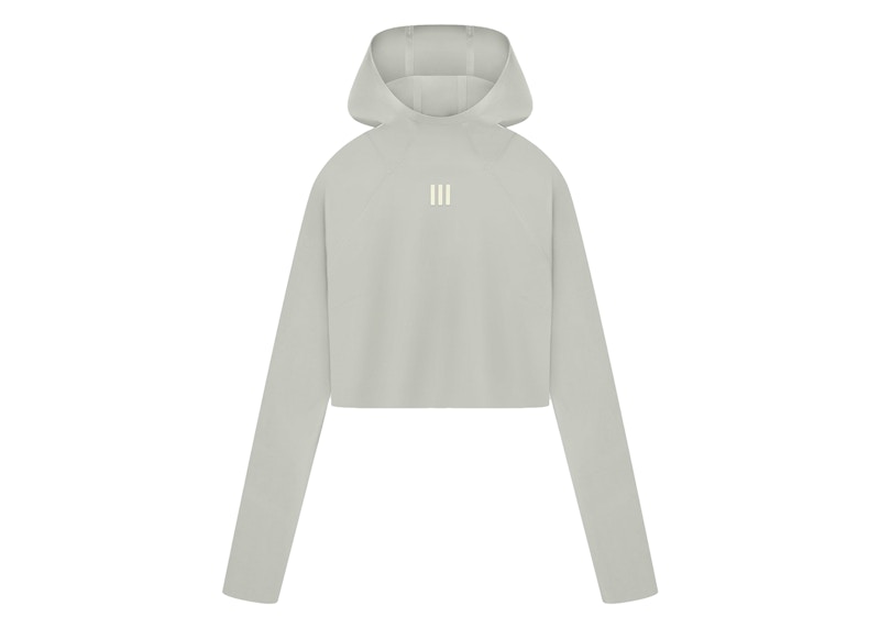Pre-owned Fear Of God Athletics Womens Base Layer Crop Hoodie In Sesame