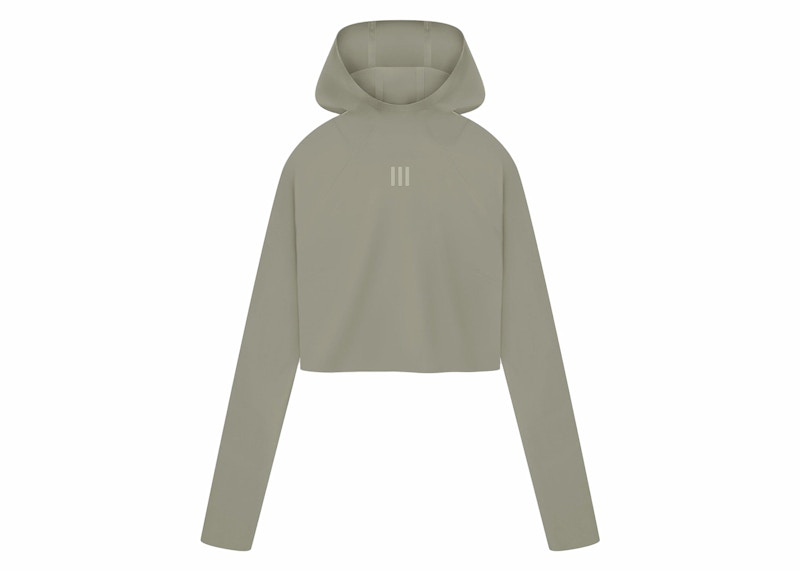 Pre-owned Fear Of God Athletics Women's Base Layer Crop Hoodie In Clay
