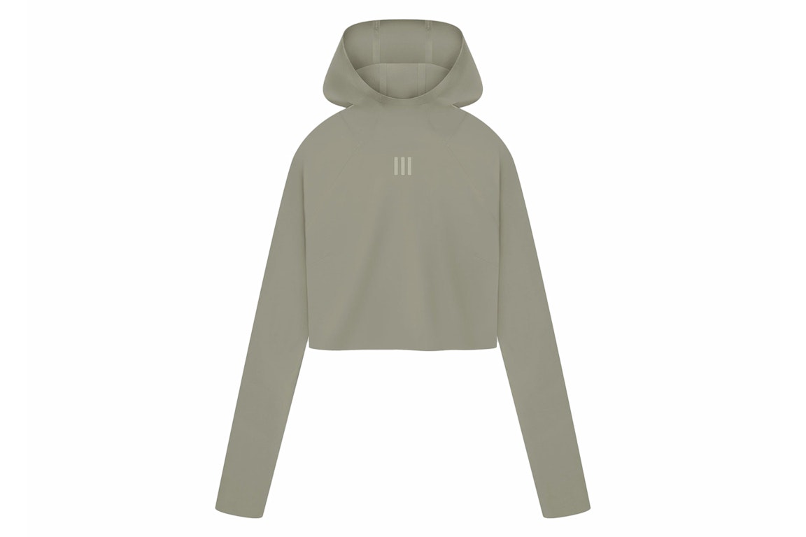 Pre-owned Fear Of God Athletics Women's Base Layer Crop Hoodie Clay