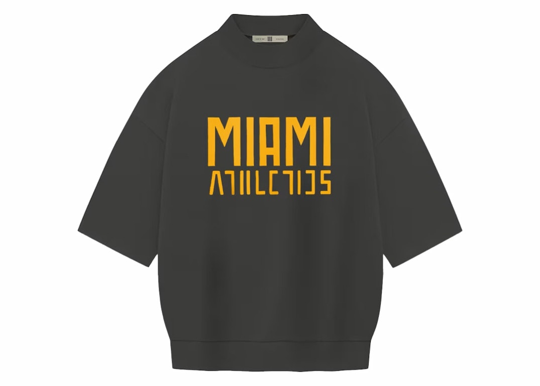 Pre-owned Fear Of God Athletics X University Of Miami Hurricanes T-shirt Grey
