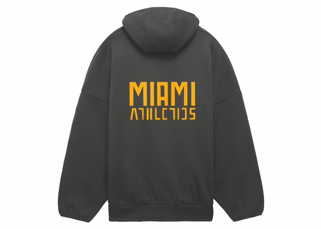 Pre-owned Fear Of God Athletics X University Of Miami Hurricanes Hoodie Grey