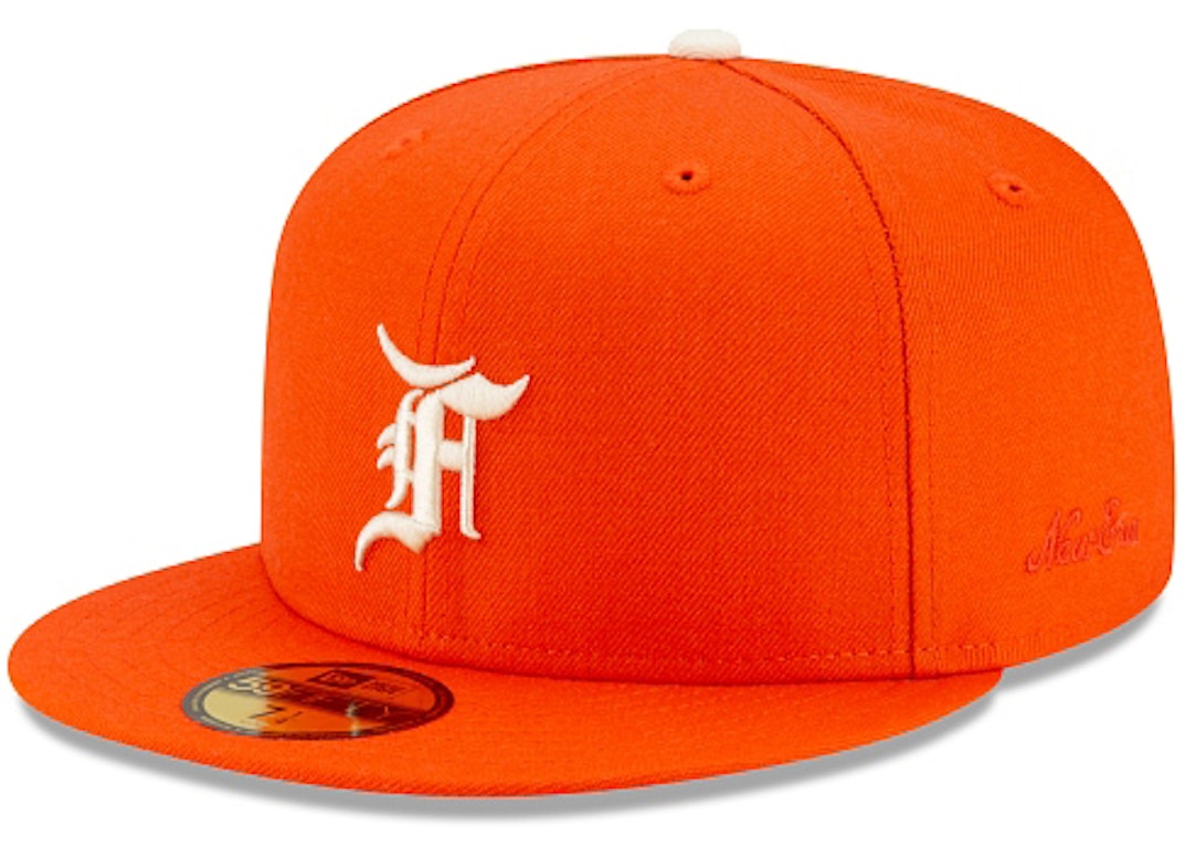 Pre-owned Fear Of God Essentials New Era 59fifty Fitted Hat (fw21) Orange