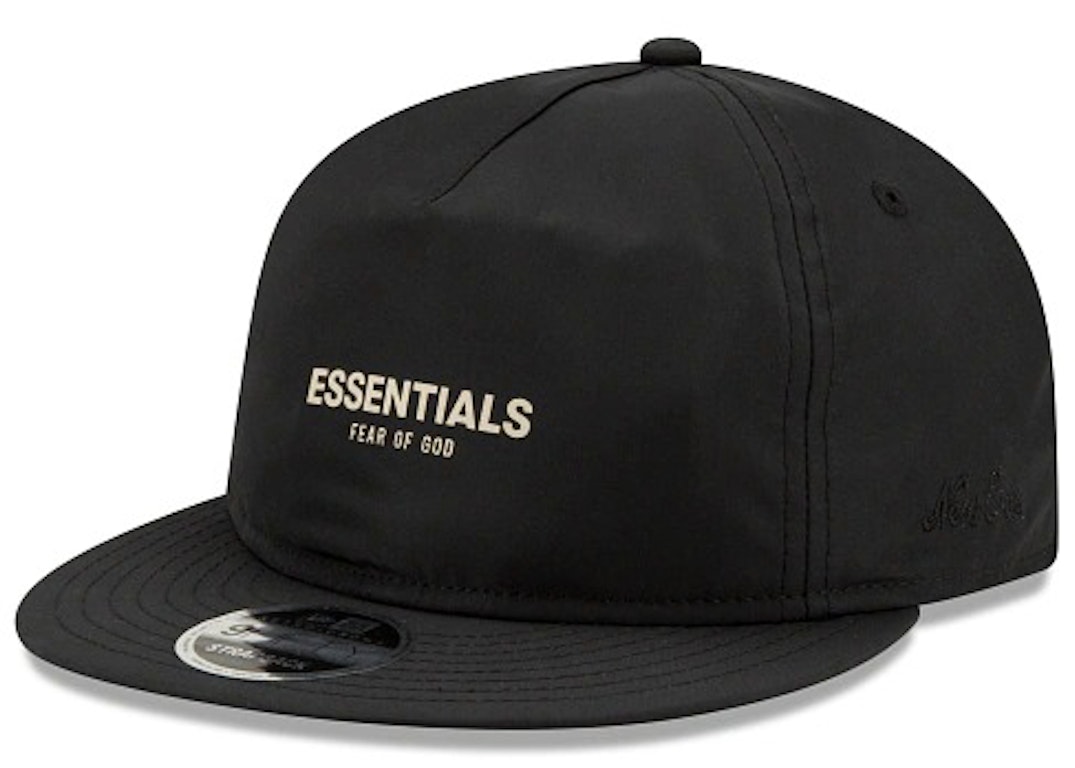 Pre-owned Fear Of God Essentials New Era 9fifty Retro Crown A-frame Hat Black