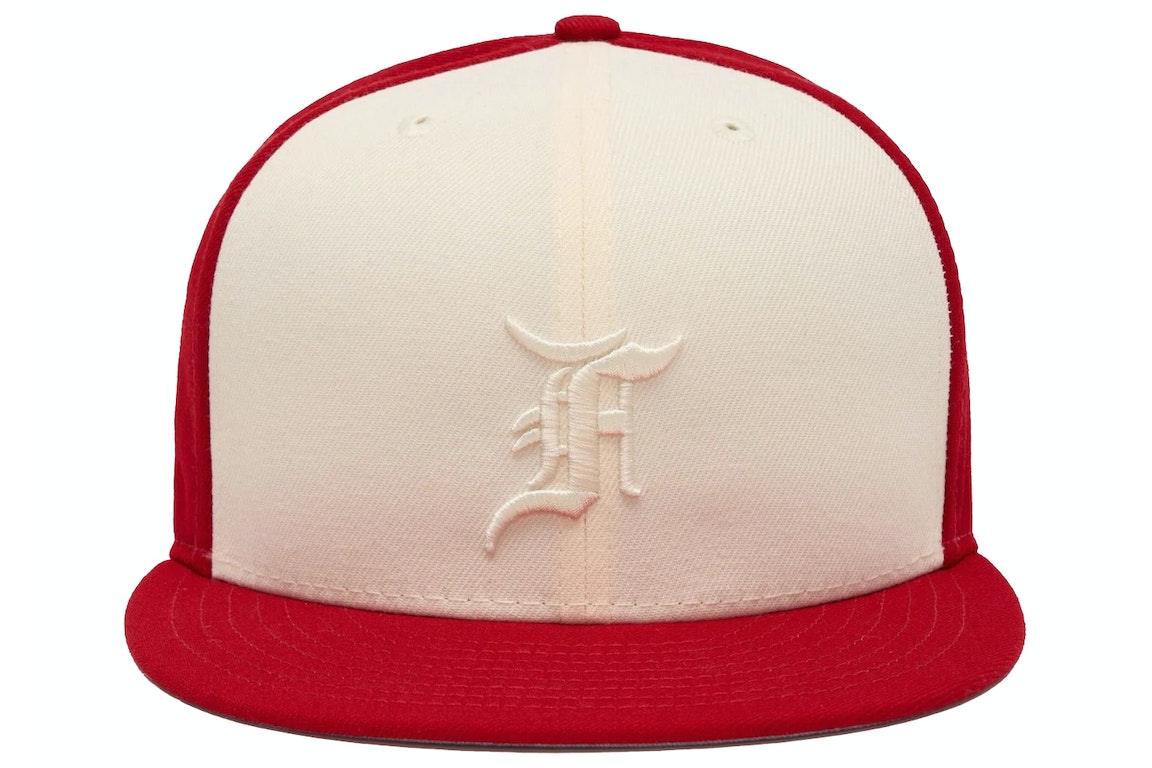 Pre-owned Fear Of God Essentials 59fifty Fitted Hat Scarlet