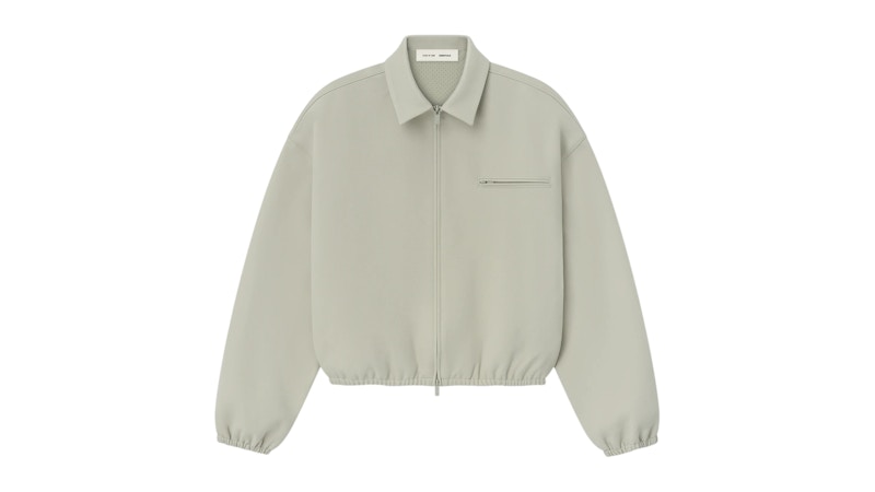 Pre-owned Fear Of God Men's  Essentials Bonded Canvas Jacket In Abbey Stone In Gray