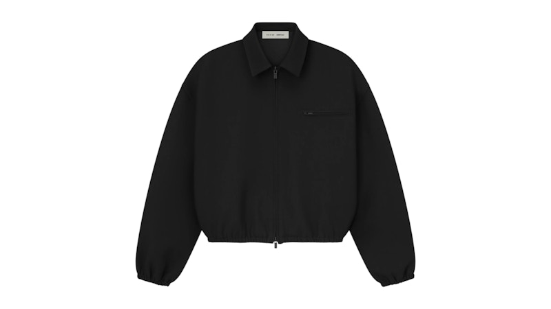 Pre-owned Fear Of God Men's  Essentials Bonded Canvas Jacket In Jet Black