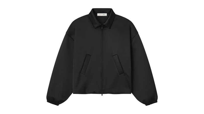 Fear of God Essentials Bonded Satin Bomber Jet Black Men's - FW25 - US