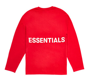 FEAR OF GOD Essentials Boxy Graphic Long Sleeve T-Shirt Red - FW18 