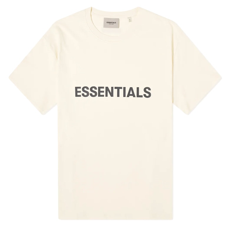 Pre-owned Fear Of God Essentials Boxy T-shirt Applique Logo Butter Cream