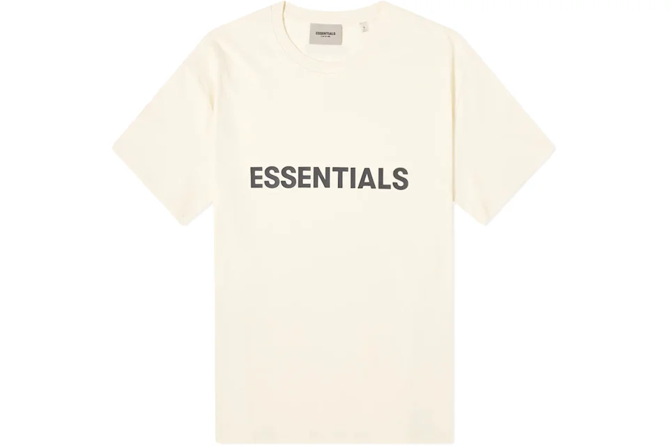 T-Shirt Fear of God Essentials coupe carrée logo floqué coloris crème au beurre
