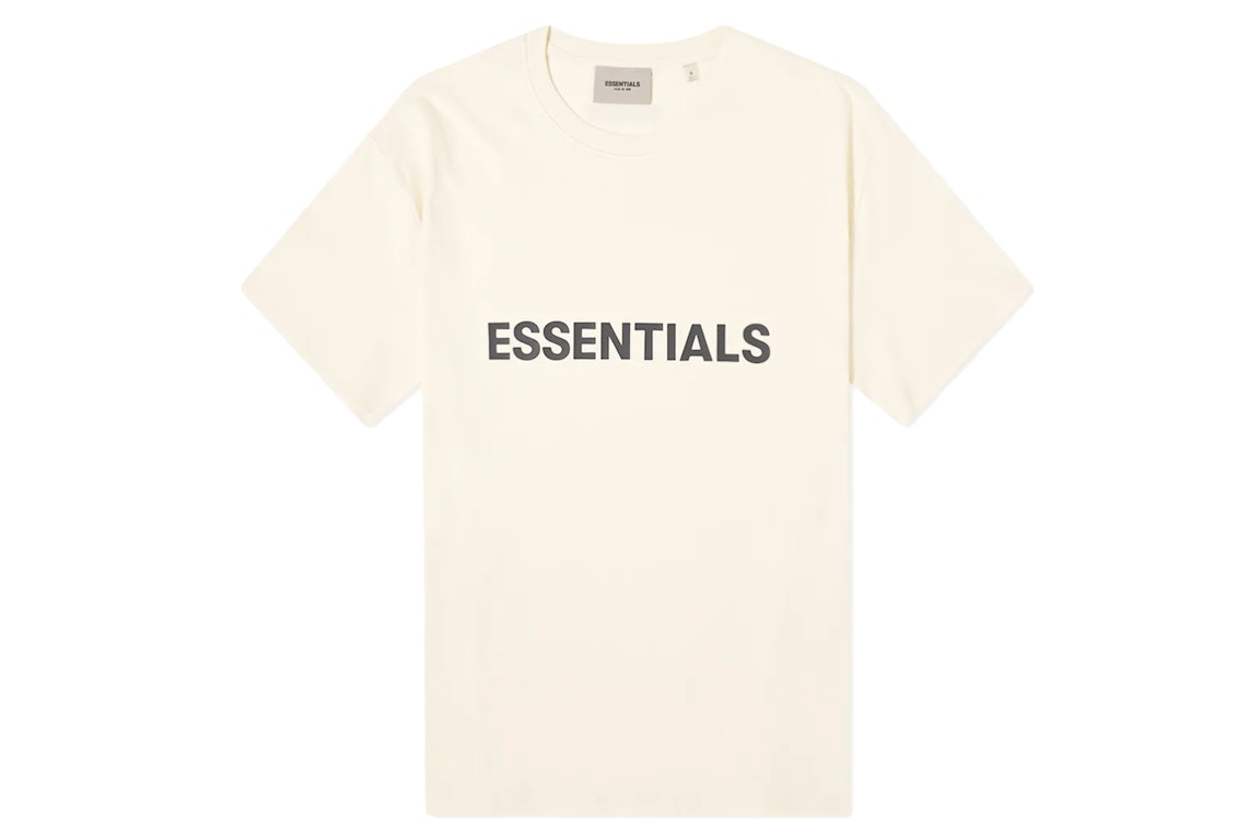 Pre-owned Fear Of God Essentials Boxy T-shirt Applique Logo Butter Cream