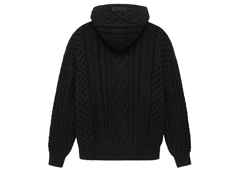 Fear of God Essentials Cable Knit Hoodie Black Men s SS23 US