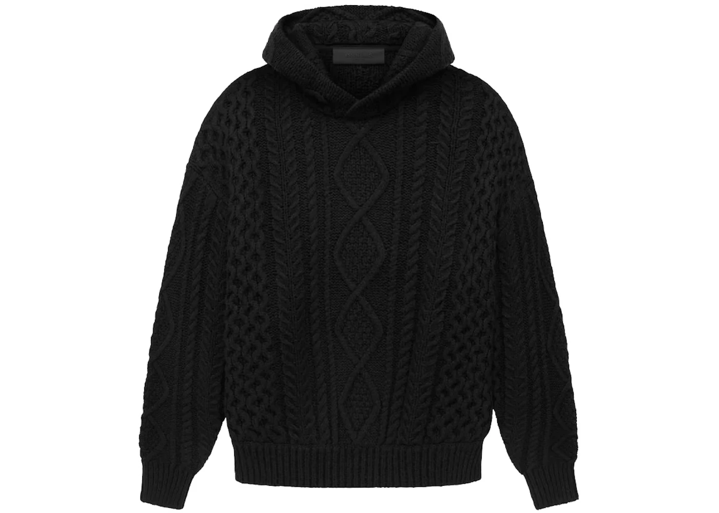 Fear of God Essentials Cable Knit Hoodie Black Men's SS23 US