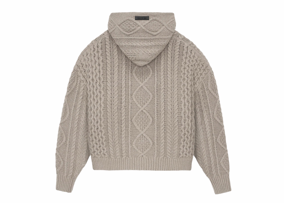 Fear of God Essentials Cable Knit Hoodie Core Heather Men's - FW23