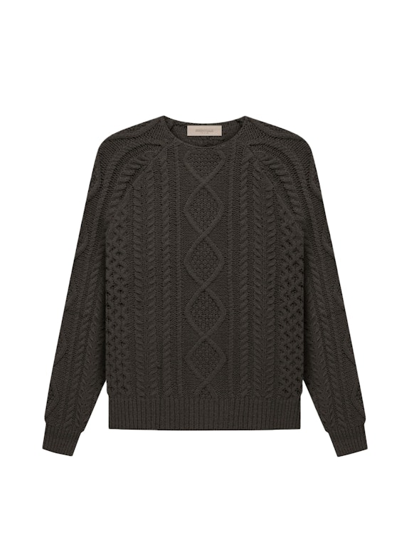Pre-owned Fear Of God Essentials Cable Knit Off Black