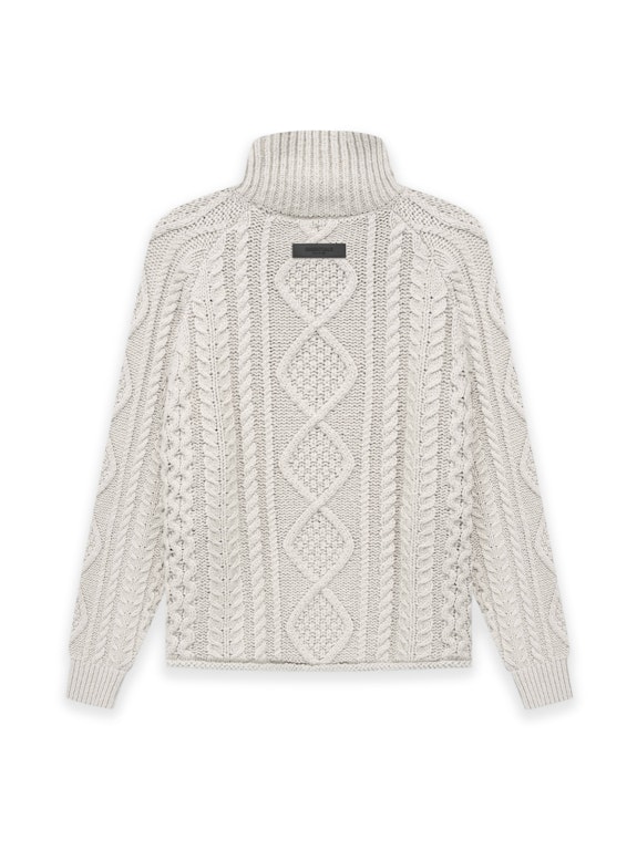 Pre-owned Fear Of God Essentials Cable Knit Turtleneck Wheat