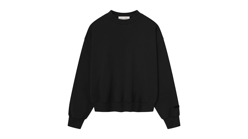 Pre-owned Fear Of God Men's  Essentials Classic Crewneck Sweatshirt In Jet Black