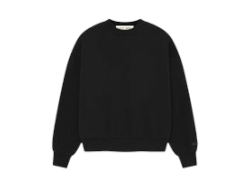 Pre-owned Fear Of God Men's Essentials Classic Fit Fleece Crewneck Sweatshirt In Black/y3