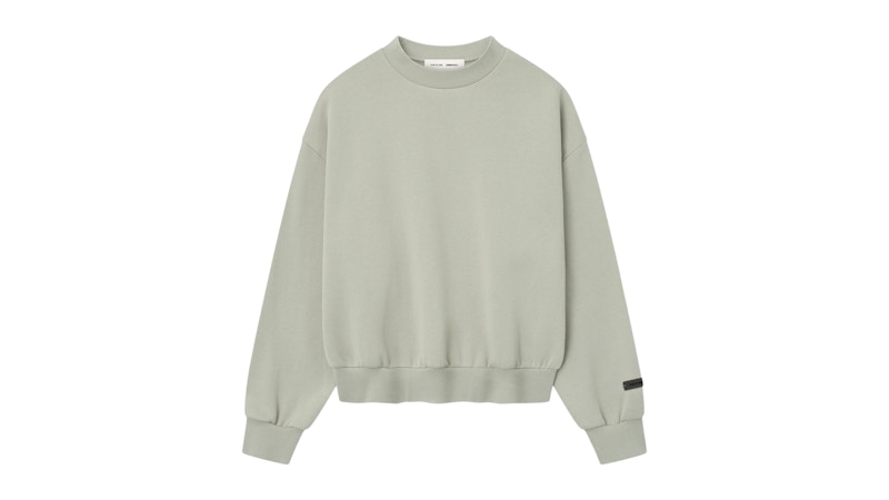 Pre-owned Fear Of God Men's  Essentials Classic Fleece Crewneck Sweatshirt In Abbey Stone In Gray