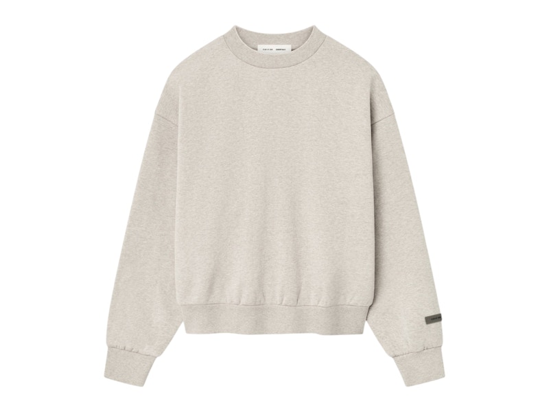 Pre-owned Fear Of God Men's  Essentials Classic Fleece Crewneck Sweatshirt (fw25) In Heather Stone In Gray