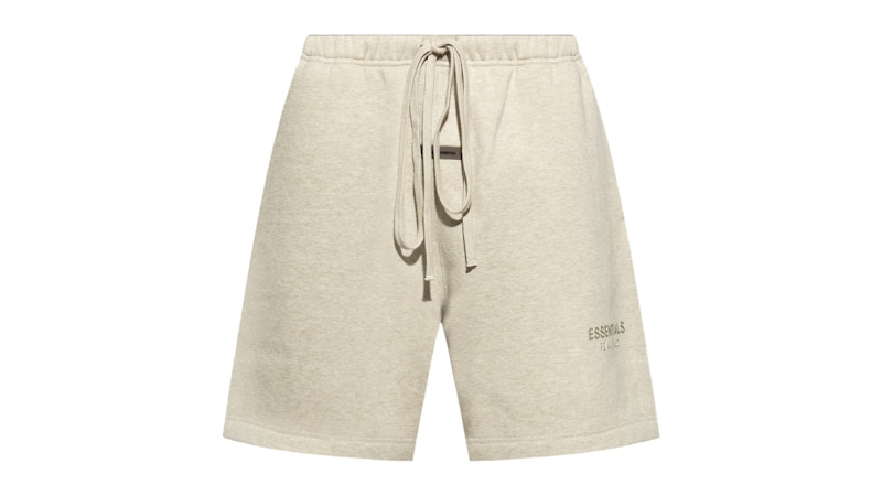 Pre-owned Fear Of God Men's Essentials Classic Fleece Sweatshort In Heather Stone In Gray