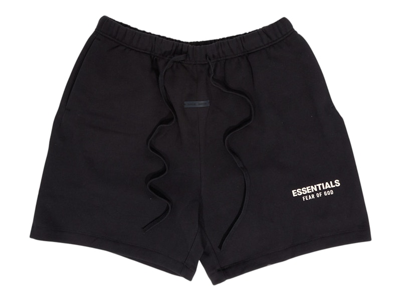 Pre-owned Fear Of God Men's Essentials Classic Sweatshort In Jet Black