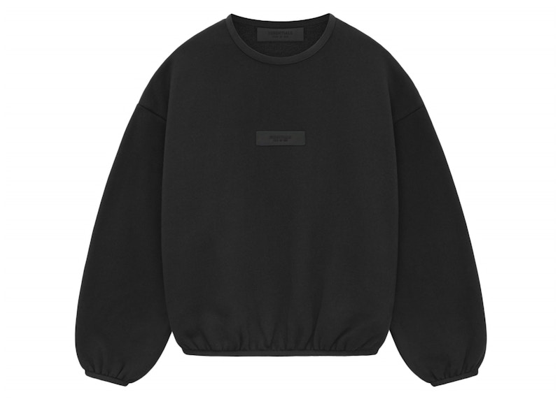 Pre-owned Fear Of God Essentials Core Collection Kids Essentials Core Collection Crewneck Sweatshirt In Black