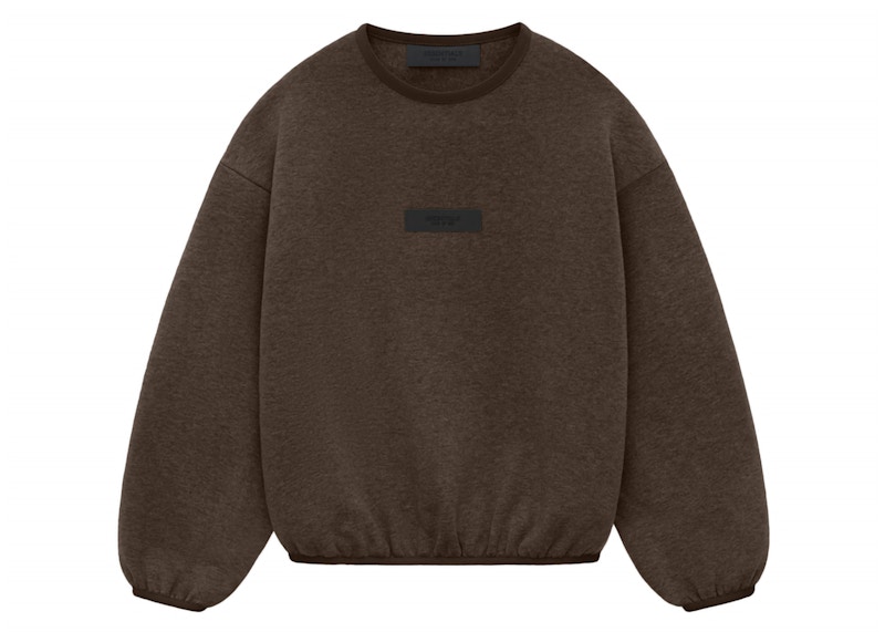 Pre-owned Fear Of God Essentials Core Collection Kids Essentials Core Collection Crewneck Sweatshirt In Heather Wood