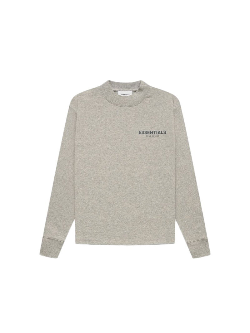 Pre-owned Fear Of God Essentials Core Collection Kids Long Sleeve T-shirt In Dark Heather Oatmeal In Brown