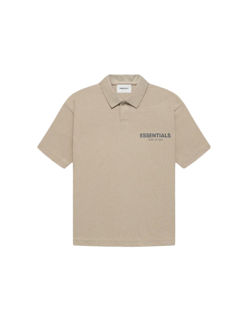 Pre-owned Fear Of God Essentials Core Collection Kids Polo Shirt In String