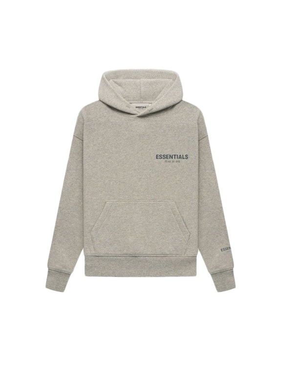 Pre-owned Fear Of God Essentials Core Collection Kids Pullover Hoodie Dark Heather Oatmeal