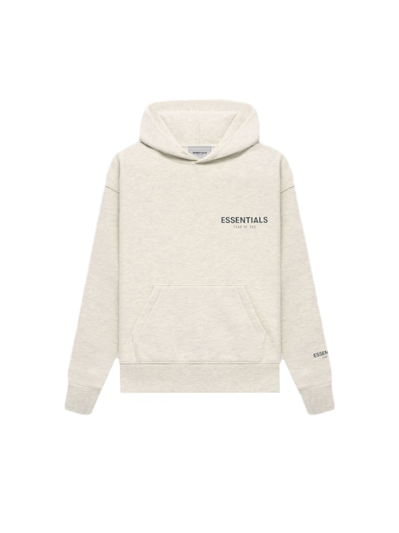 Pre-owned Fear Of God Essentials Core Collection Kids Pullover Hoodie Light Heather Oatmeal