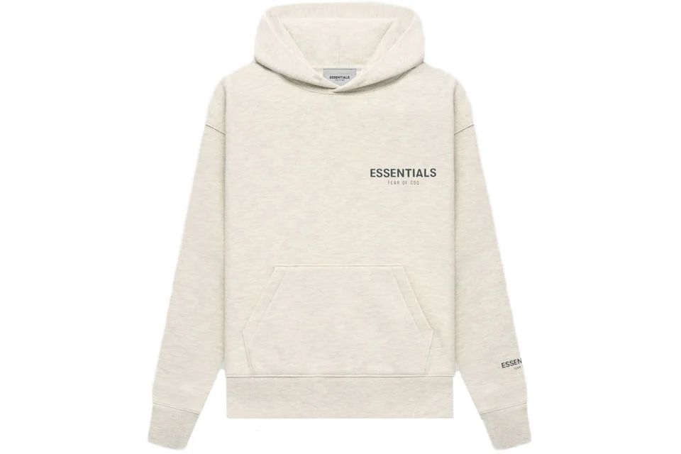 Fear of God Essentials Core Collection Kids Pullover Hoodie Light Heather Oatmeal